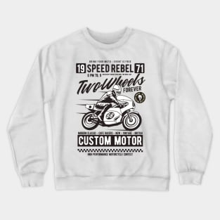 Two Wheels Forever, Vintage Retro Classic Crewneck Sweatshirt